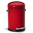 Poubelle de salle de bain Retro en acier rouge de la marque Simplehuman