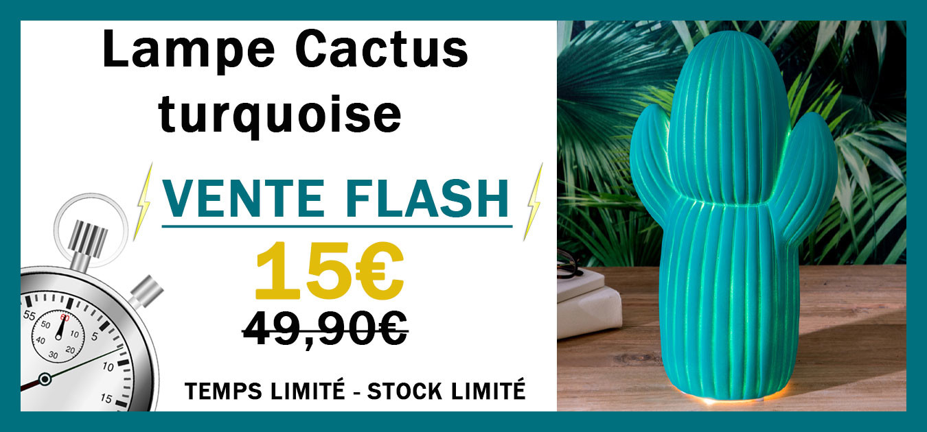 Vente flash lampe Cactus turquoise de Amadeus sur keladeco