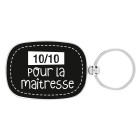 Porte-clés 10/10 pour la maîtresse noir et blanc en métal et époxy de Charlène Bornard pour Derrière la porte