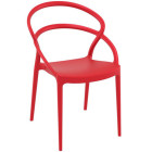 Lot de 4 chaises Ibiza en polypropylène intérieur et extérieur rouge de la marque Loungitude