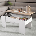 Table basse avec plateau relevables blanc bois Arkham de Loungitude