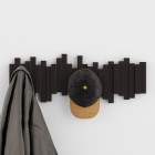 Porte manteau Sticks mural expresso en plastique moulé avec 5 crochets rabattables de la marque Umbra