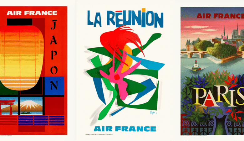 affiches vintage de la compagnie Air France